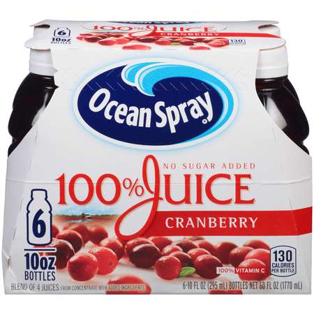 Ocean Spray Ocean Spray 100% Cranberry Juice 10 oz. Bottles, PK24 00066